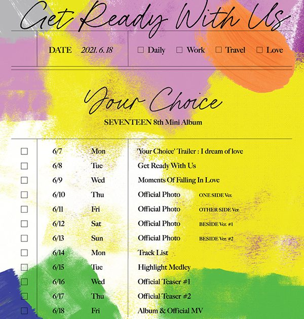 SEVENTEEN 8thミニアルバム「Your Choice」、トラックリストや