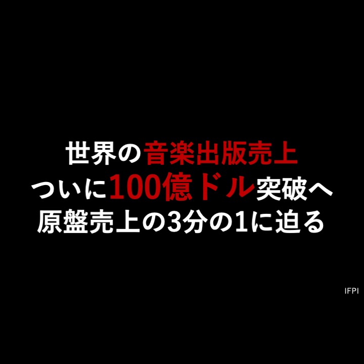 世界の音楽出版市場、今年は100億ドル突破も 伸びは録音原盤市場を上回る見通し