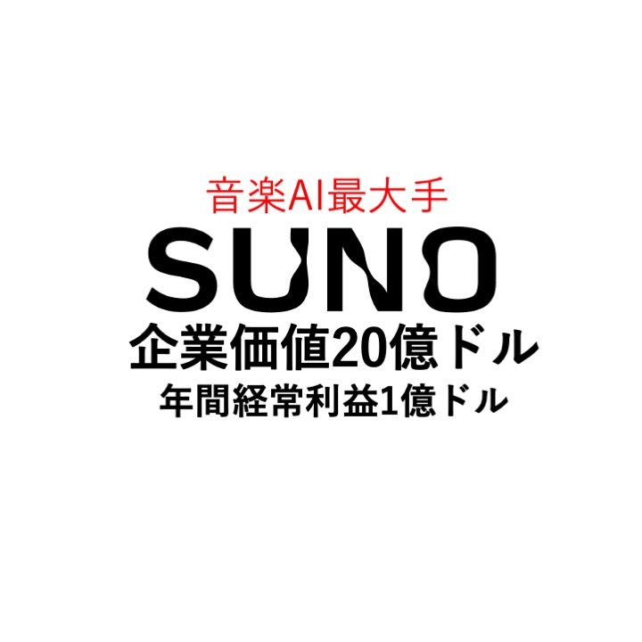 係争中の音楽生成AI「Suno」、追加資金調達で企業価値20億ドルに到達も 年間経常収益1億ドルか